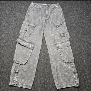 Excellent condition Angel Kiss dark Gray acid washed Cargo Pants, Size 13